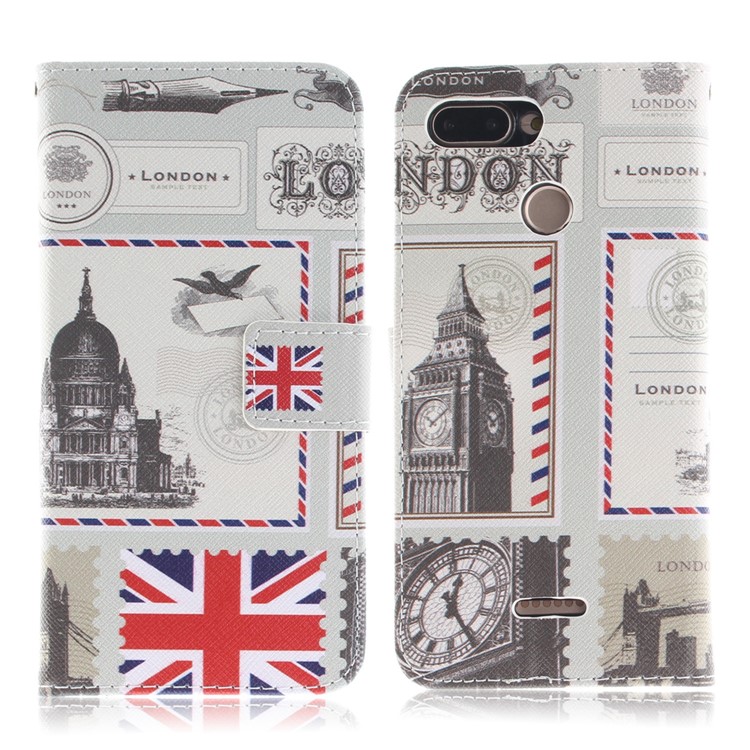 Pattern Printing Wallet Stand Leather Flip Case for Xiaomi Redmi 6 - London Elements-2
