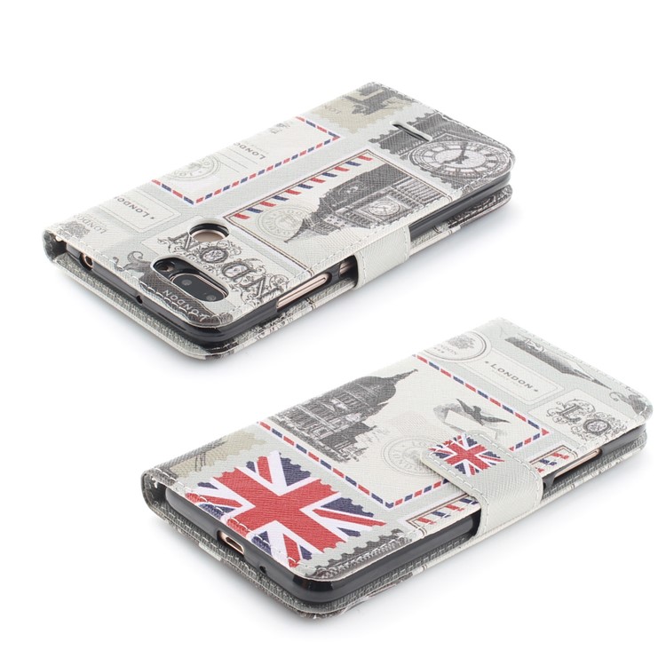 Pattern Printing Wallet Stand Leather Flip Case for Xiaomi Redmi 6 - London Elements-4