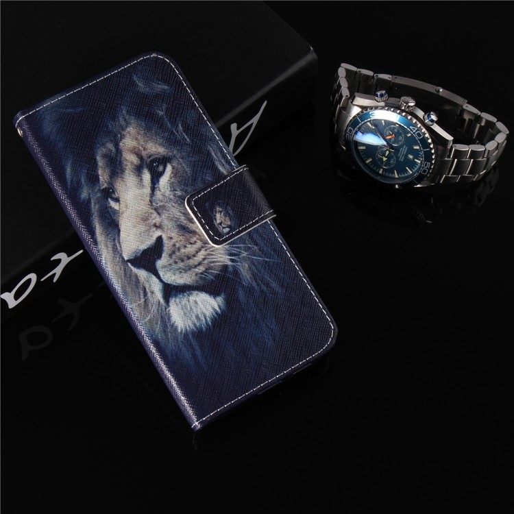 Pattern Printing Wallet Stand Leather Phone Shell for Xiaomi Redmi 6A - Lion-8