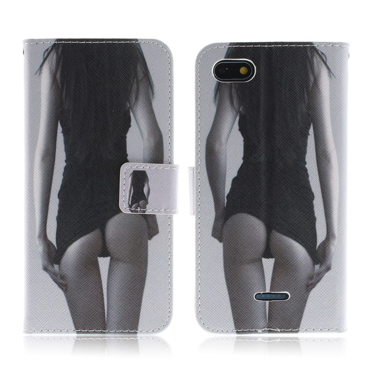 Pattern Printing Wallet Stand Leather Phone Casing for Xiaomi Redmi 6A - Hot Girl-2