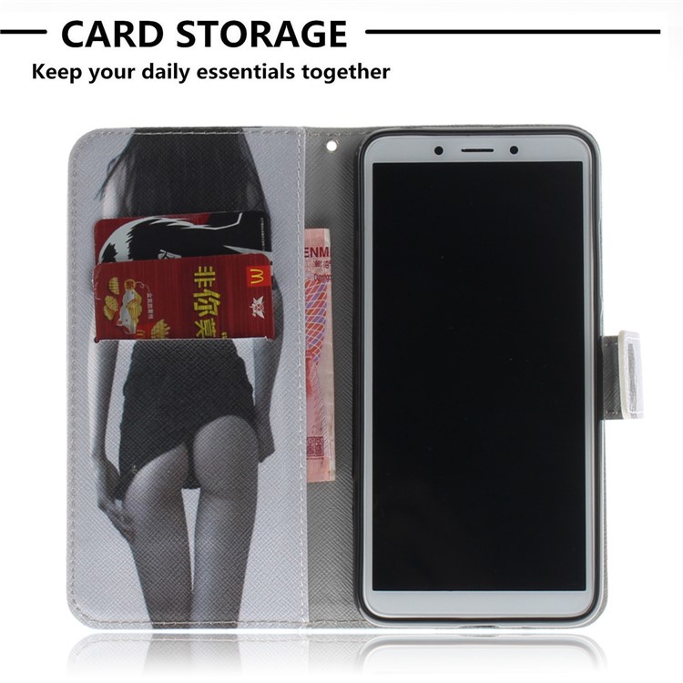 Pattern Printing Wallet Stand Leather Phone Casing for Xiaomi Redmi 6A - Hot Girl-7