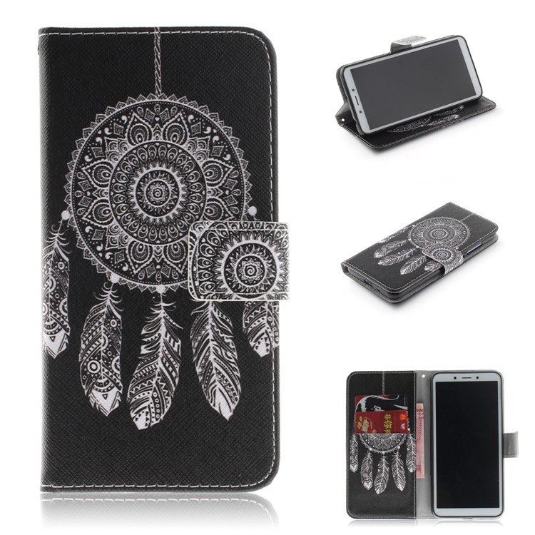 Pattern Printing Wallet Stand Leather Mobile Phone Case for Xiaomi Redmi 6A - Tribal Dream Catcher-1