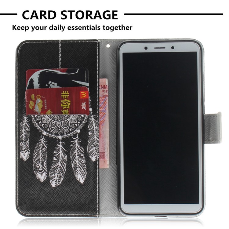 Pattern Printing Wallet Stand Leather Mobile Phone Case for Xiaomi Redmi 6A - Tribal Dream Catcher-7