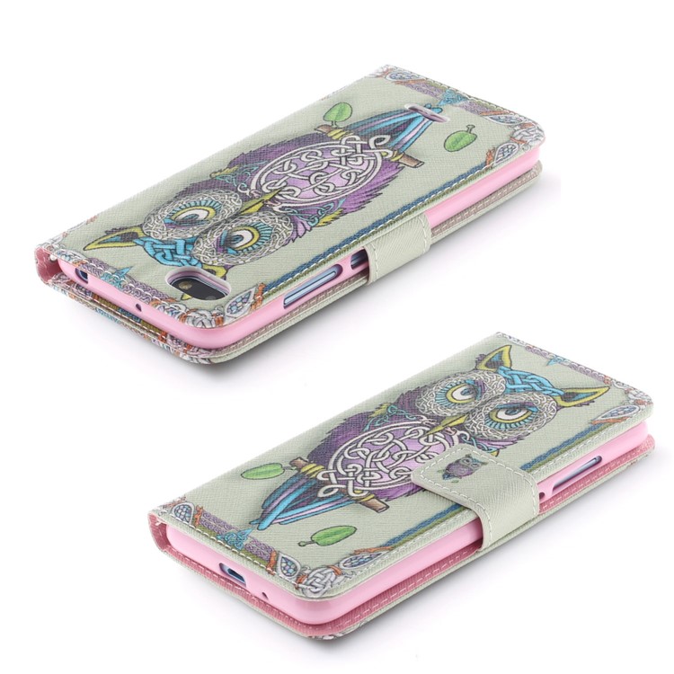 Pattern Printing Wallet Stand Leather Cell Phone Case for Xiaomi Redmi 6A - Colorful Owl-4