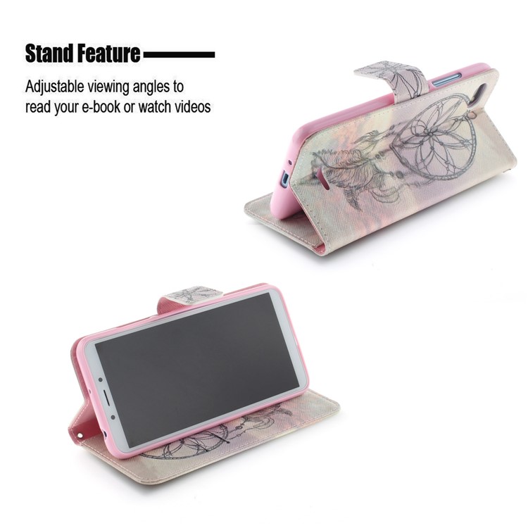 Pattern Printing Wallet Stand Leather Protective Case for Xiaomi Redmi 6A - Dream Catcher-5