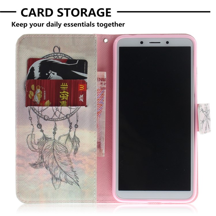 Pattern Printing Wallet Stand Leather Protective Case for Xiaomi Redmi 6A - Dream Catcher-7