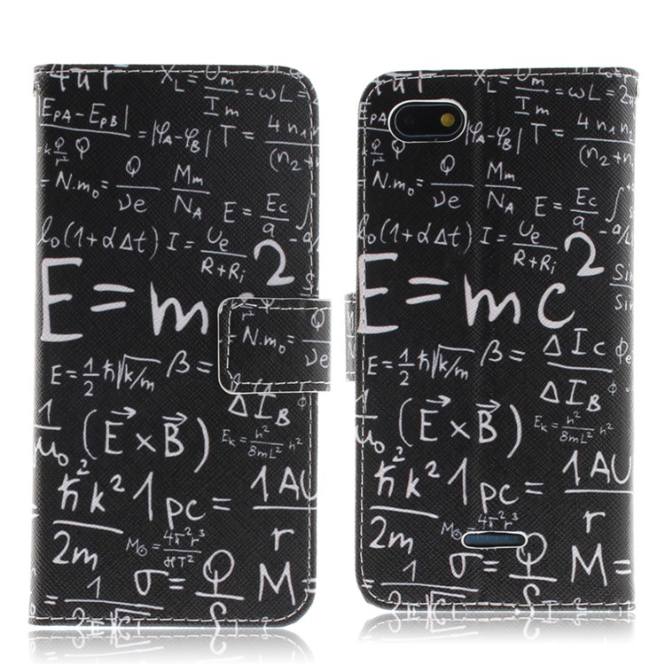 Pattern Printing Wallet Stand Leather Flip Shell for Xiaomi Redmi 6A - Formula-2