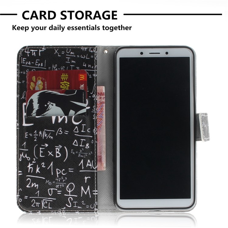 Pattern Printing Wallet Stand Leather Flip Shell for Xiaomi Redmi 6A - Formula-7