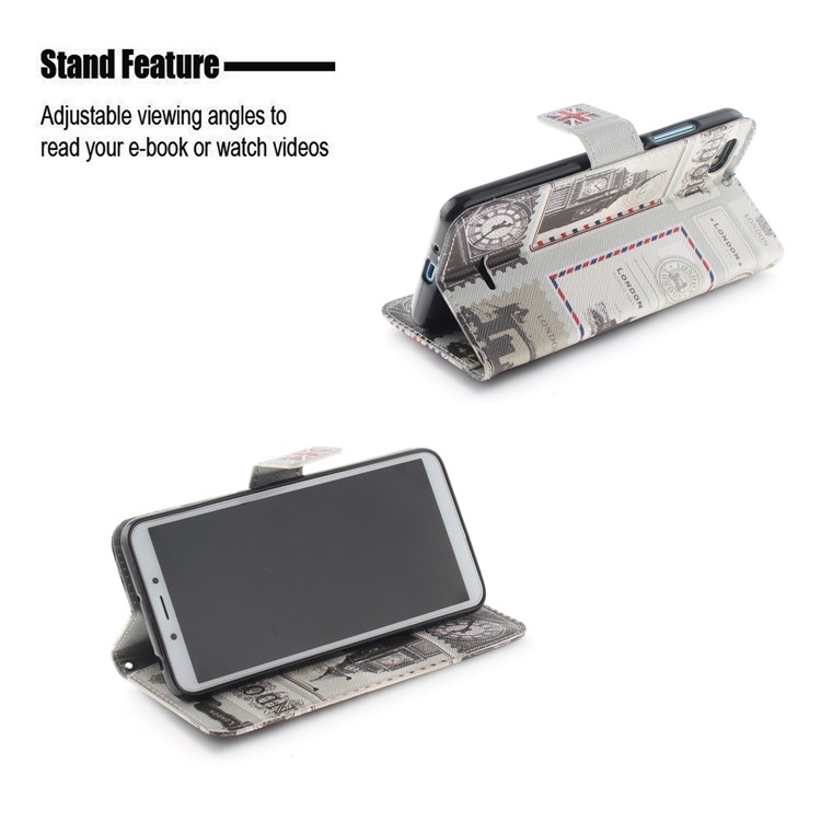 Pattern Printing Wallet Stand Magnetic Leather Phone Case for Xiaomi Redmi 6A - London Elements-5