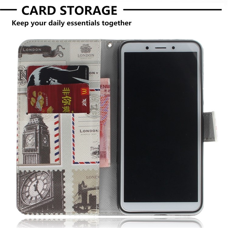 Pattern Printing Wallet Stand Magnetic Leather Phone Case for Xiaomi Redmi 6A - London Elements-7
