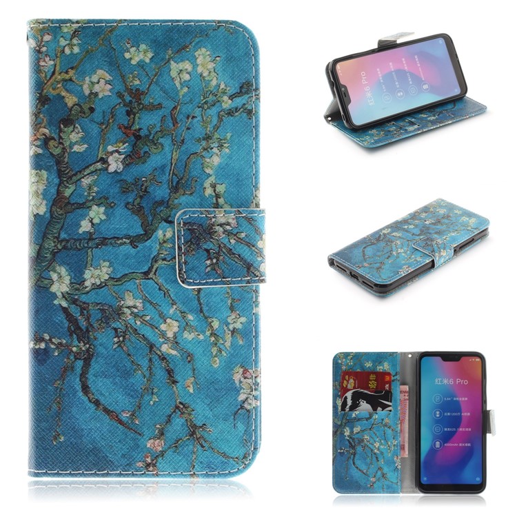 Pattern Printing Wallet Stand Leather Phone Case for Xiaomi Mi A2 Lite / Redmi 6 Pro - Wintersweet-1