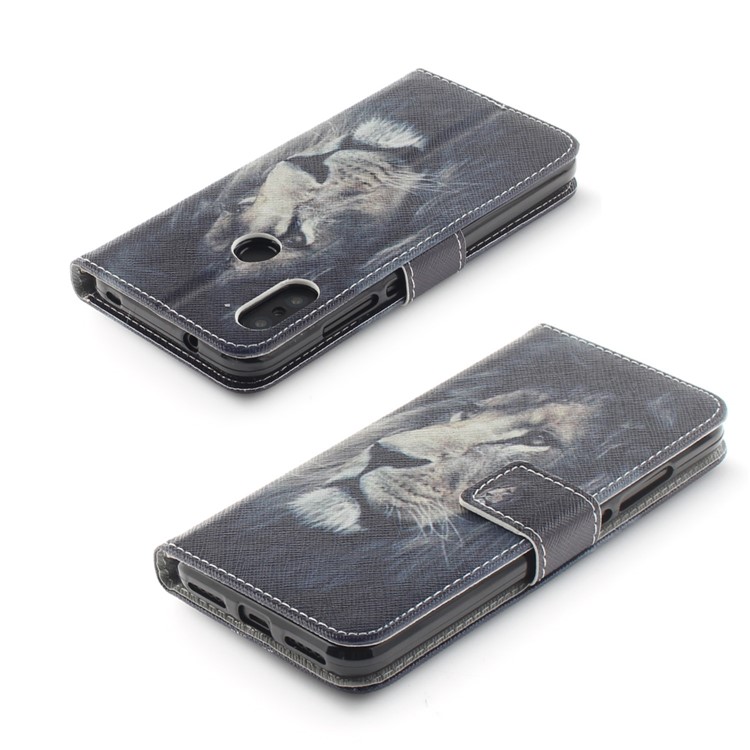 Pattern Printing Wallet Stand Leather Phone Shell for Xiaomi Mi A2 Lite / Redmi 6 Pro - Lion-4