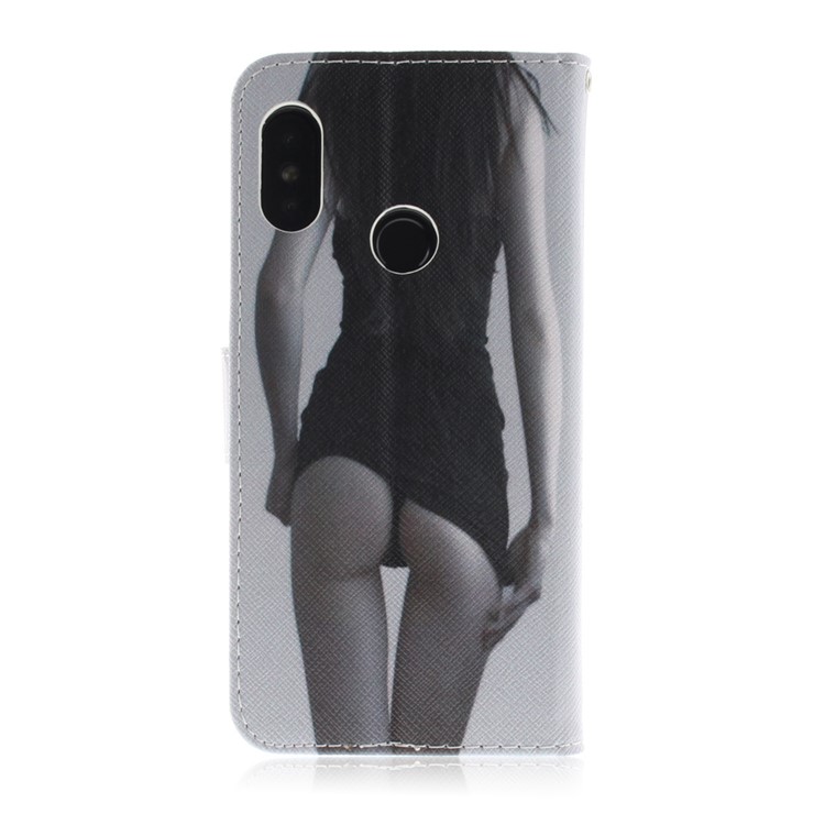 Pattern Printing Wallet Stand Leather Phone Casing for Xiaomi Mi A2 Lite / Redmi 6 Pro - Hot Girl-3