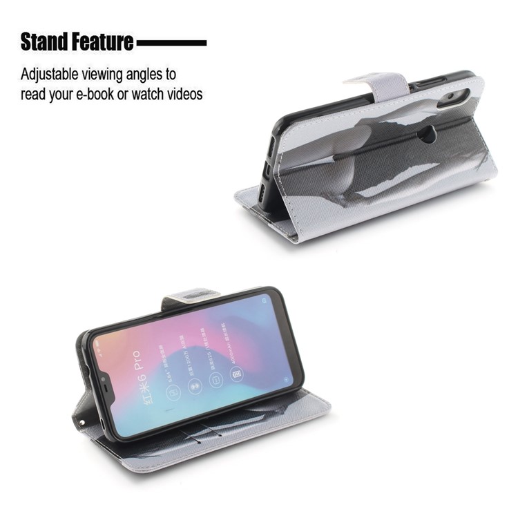 Pattern Printing Wallet Stand Leather Phone Casing for Xiaomi Mi A2 Lite / Redmi 6 Pro - Hot Girl-5