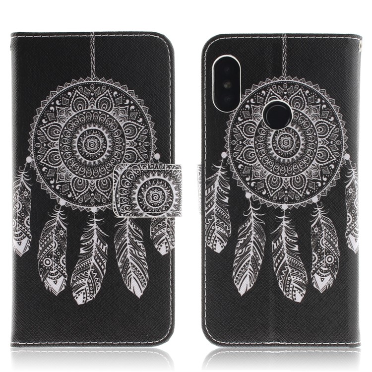 Pattern Printing Wallet Stand Leather Mobile Phone Case for Xiaomi Mi A2 Lite / Redmi 6 Pro - Tribal Dream Catcher-2