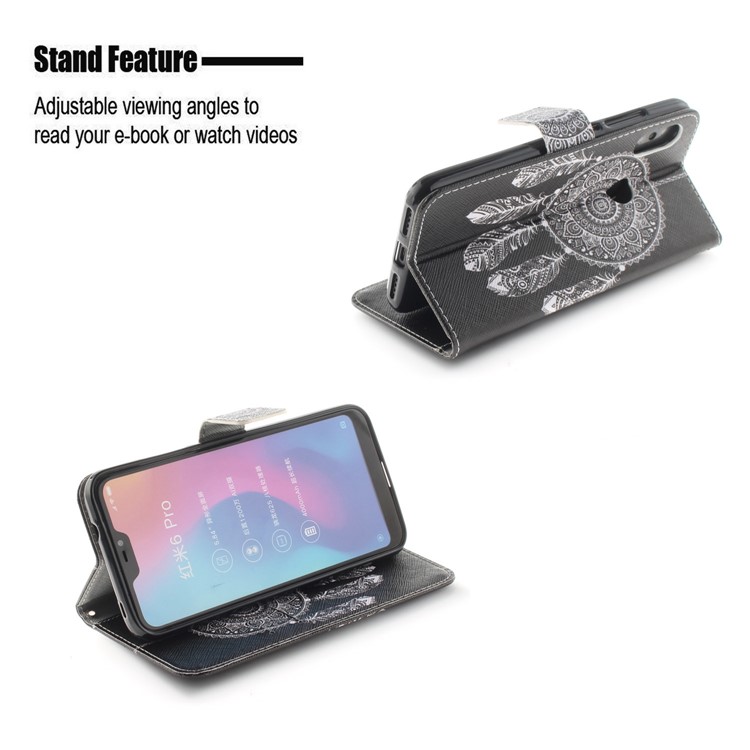 Pattern Printing Wallet Stand Leather Mobile Phone Case for Xiaomi Mi A2 Lite / Redmi 6 Pro - Tribal Dream Catcher-5