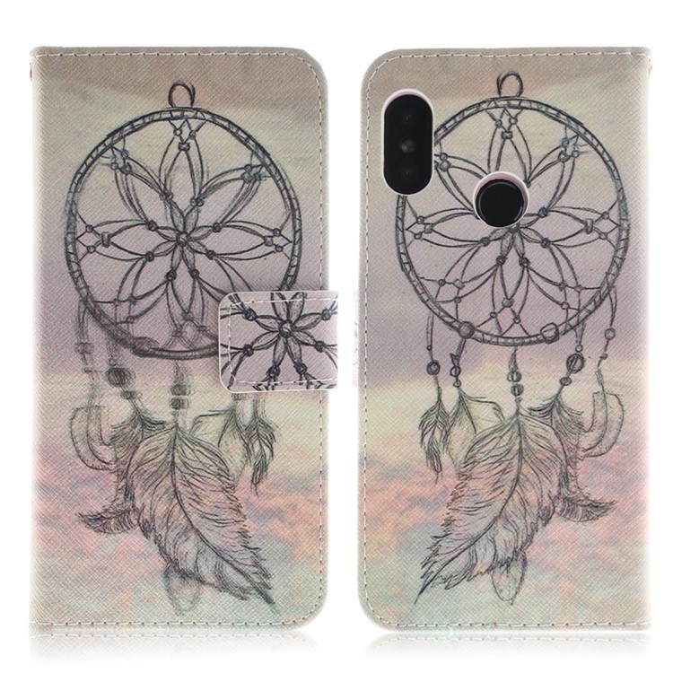 Pattern Printing Wallet Stand Leather Protective Case for Xiaomi Mi A2 Lite / Redmi 6 Pro - Dream Catcher-2