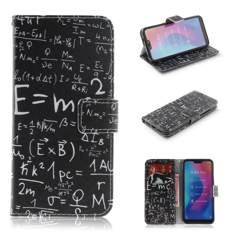 Pattern Printing Wallet Stand Leather Protective Casing for Xiaomi Mi A2 Lite / Redmi 6 Pro - Formula-1