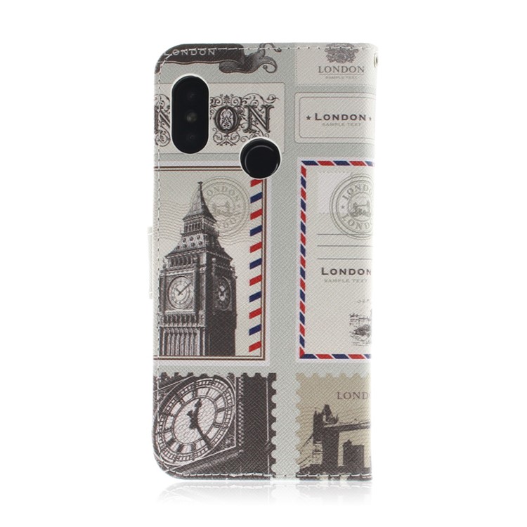 Pattern Printing Wallet Stand Leather Flip Phone Case for Xiaomi Mi A2 Lite / Redmi 6 Pro - London Elements-3