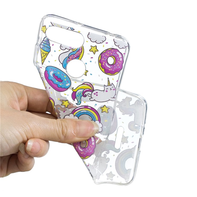 Patrón De Impresión IMD TPU Caja Del Teléfono Para Xiaomi Redmi 6 - Donas Y Unicornios-3