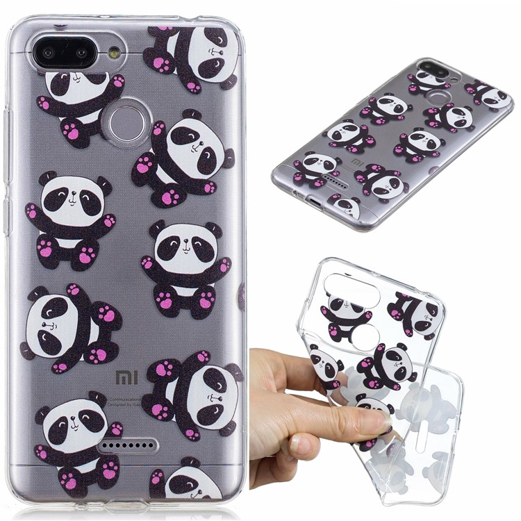 Pattern Printing IMD TPU Phone Cover for Xiaomi Redmi 6 - Cute Pandas-1