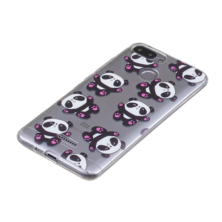 Pattern Printing IMD TPU Phone Cover for Xiaomi Redmi 6 - Cute Pandas-4