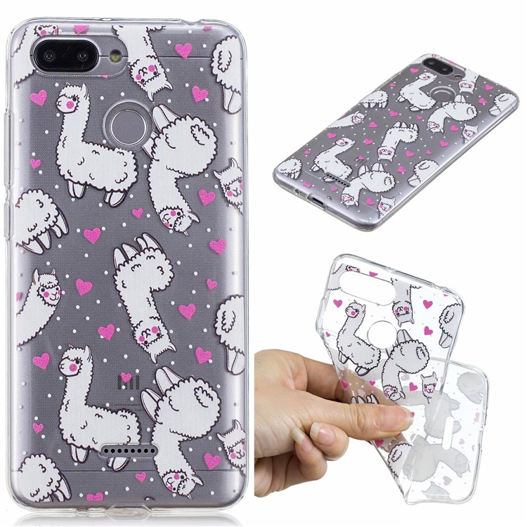 Pattern Printing IMD TPU Phone Back Case for Xiaomi Redmi 6 - Alpacas-1