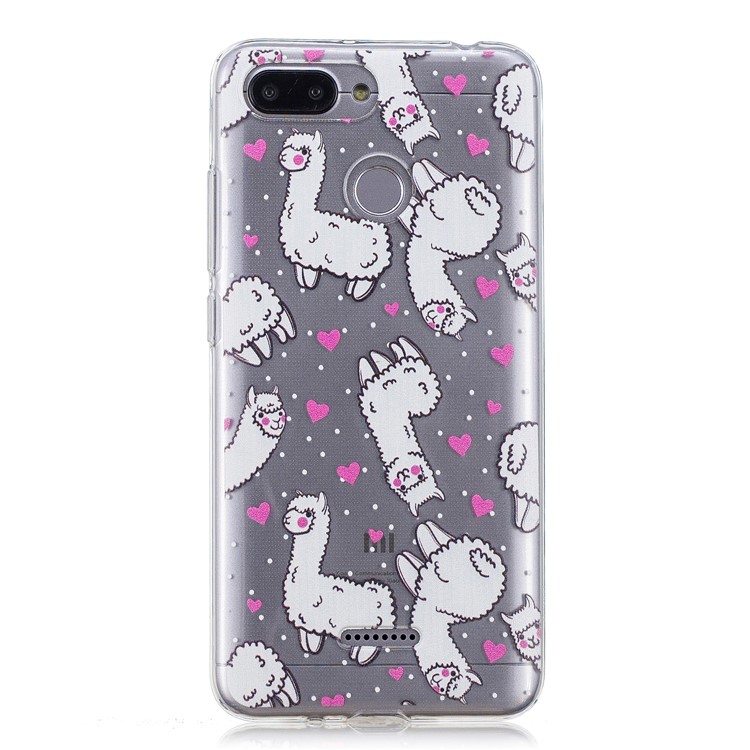 Pattern Printing IMD TPU Phone Back Case for Xiaomi Redmi 6 - Alpacas-2