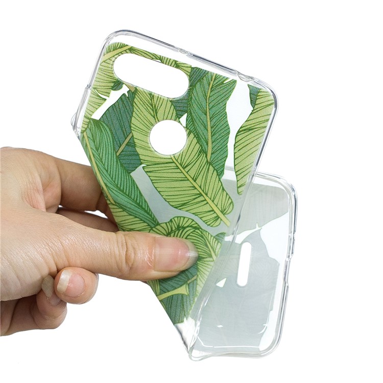 Pattern Printing IMD TPU Phone Casing for Xiaomi Redmi 6 - Green Leaves-3