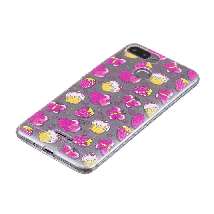 Pattern Printing IMD TPU Mobile Case for Xiaomi Redmi 6 - Cake and Strawberry-4