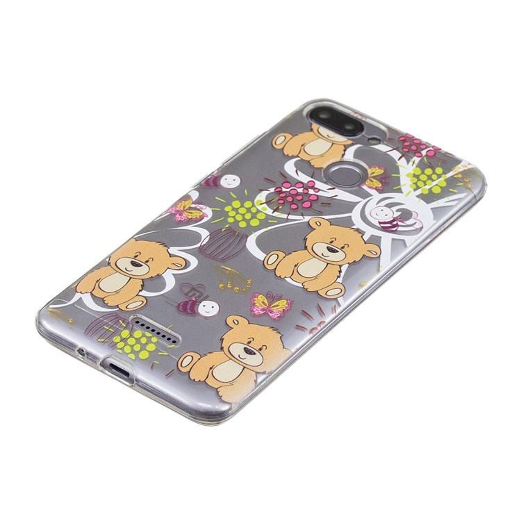 Pattern Printing IMD TPU Mobile Shell for Xiaomi Redmi 6 - Brown Bear-4