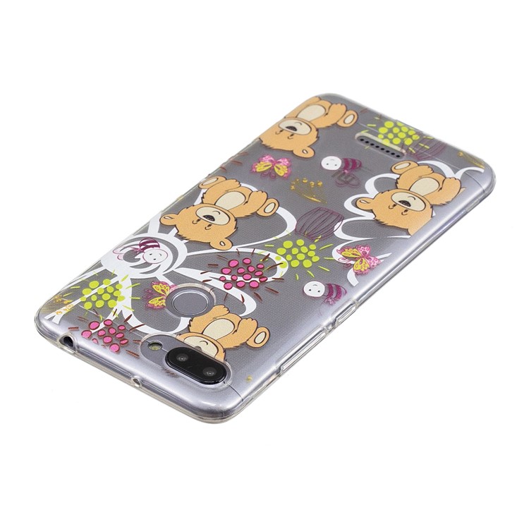 Pattern Printing IMD TPU Mobile Shell for Xiaomi Redmi 6 - Brown Bear-5