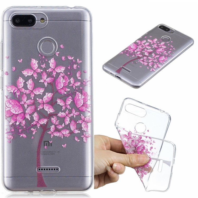 Pattern Printing IMD TPU Cell Phone Cover for Xiaomi Redmi 6 - Tree-1