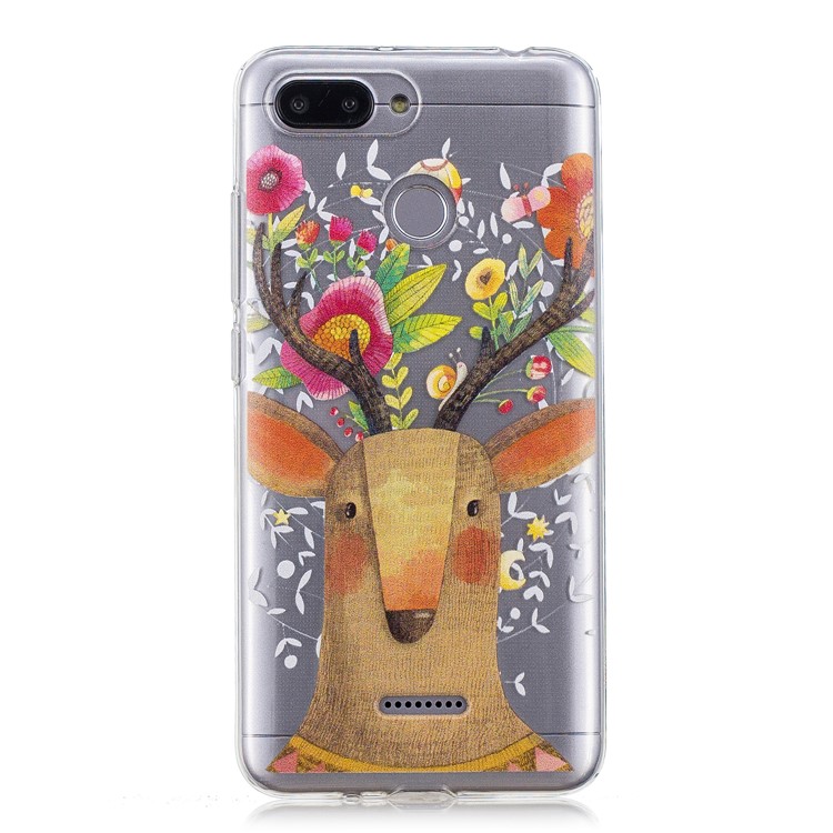 Pattern Printing IMD TPU Cell Phone Case for Xiaomi Redmi 6 - Flowered Elk-2