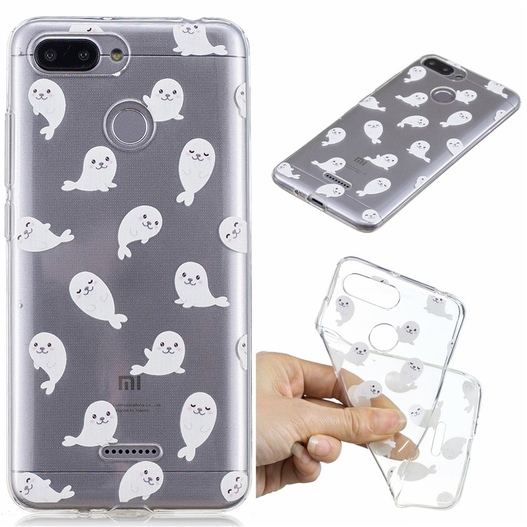 Pattern Printing IMD TPU Phone Accessory Case for Xiaomi Redmi 6 - Sea Lion-1
