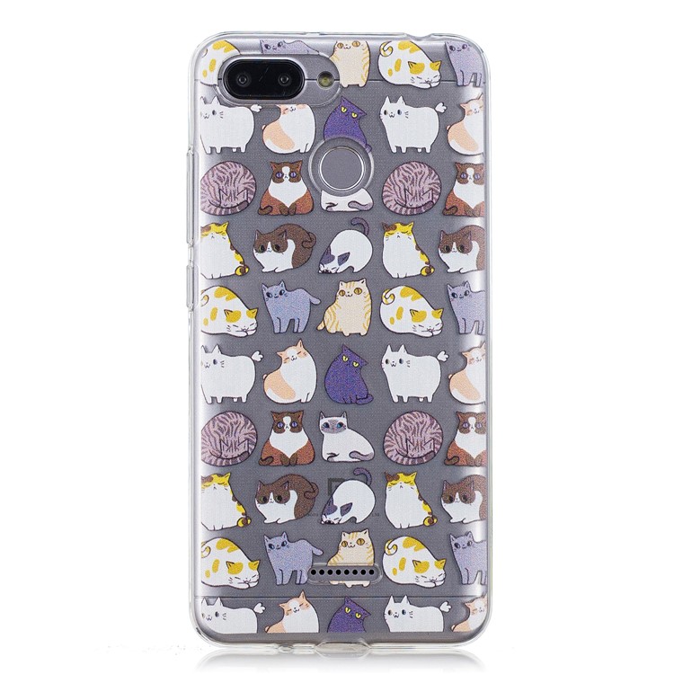 Pattern Printing IMD TPU Mobile Phone Shell for Xiaomi Redmi 6 - Cartoon Cats-2