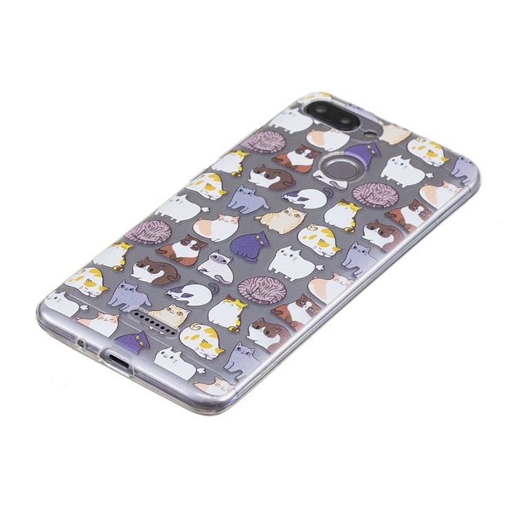 Pattern Printing IMD TPU Mobile Phone Shell for Xiaomi Redmi 6 - Cartoon Cats-4