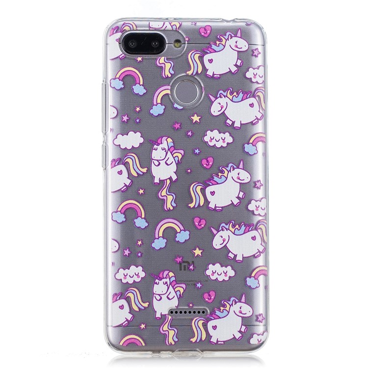 Pattern Printing IMD TPU Case Mobile Accessory for Xiaomi Redmi 6 - Lovely Unicorns-2