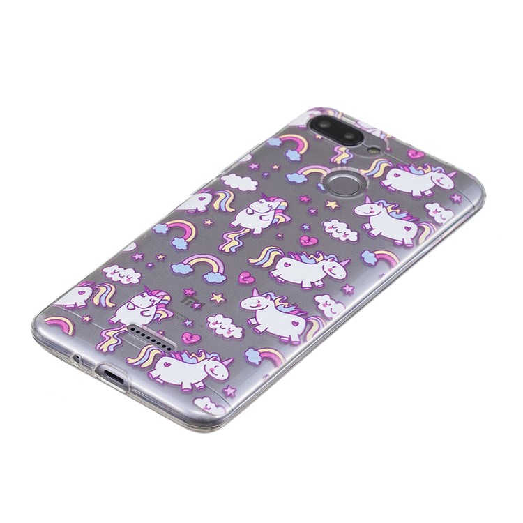 Pattern Printing IMD TPU Case Mobile Accessory for Xiaomi Redmi 6 - Lovely Unicorns-4