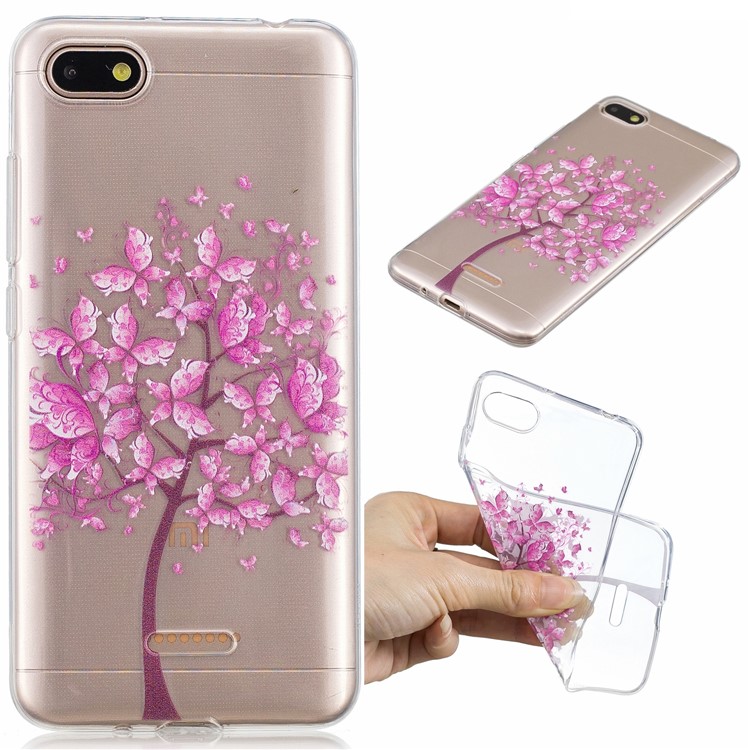 Pattern Printing IMD TPU Mobile Phone Casing for Xiaomi Redmi 6A (Single 12MP Rear Camera) - Tree-1