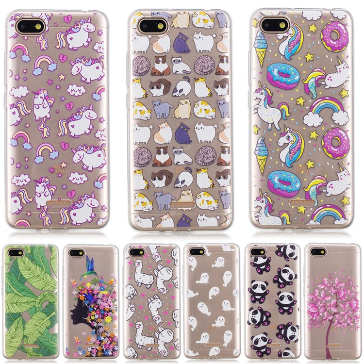 Pattern Printing IMD TPU Mobile Phone Casing for Xiaomi Redmi 6A (Single 12MP Rear Camera) - Tree-6