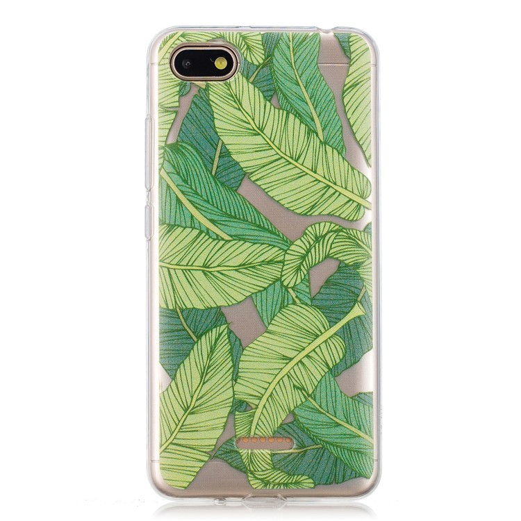 Pattern Printing IMD TPU Mobile Phone Cover for Xiaomi Redmi 6A (Single 12MP Rear Camera) - Green Leaves-3