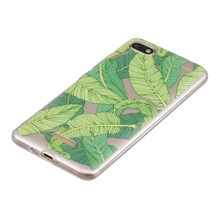 Pattern Printing IMD TPU Mobile Phone Cover for Xiaomi Redmi 6A (Single 12MP Rear Camera) - Green Leaves-4
