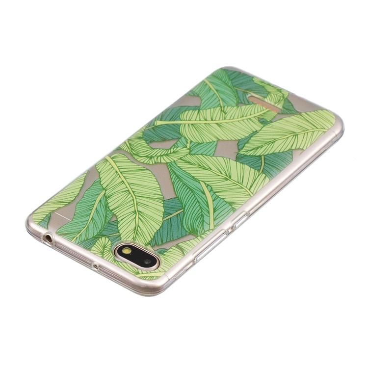 Pattern Printing IMD TPU Mobile Phone Cover for Xiaomi Redmi 6A (Single 12MP Rear Camera) - Green Leaves-5