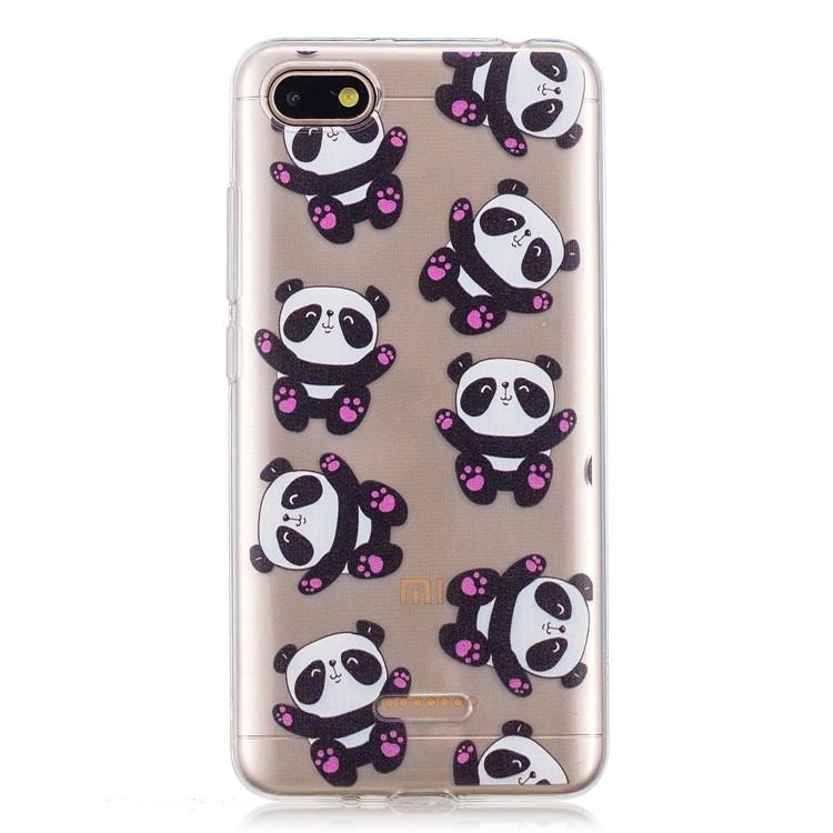 Pattern Printing IMD TPU Mobile Phone Back Protection Casing for Xiaomi Redmi 6A (Single 12MP Rear Camera) - Cute Pandas-2