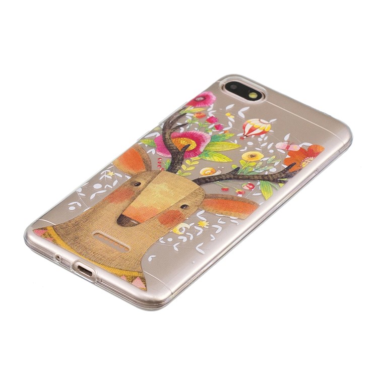 For Xiaomi Redmi 6A (Single 12MP Rear Camera) Patterned IMD TPU Mobile Casing - Flowered Elk-4