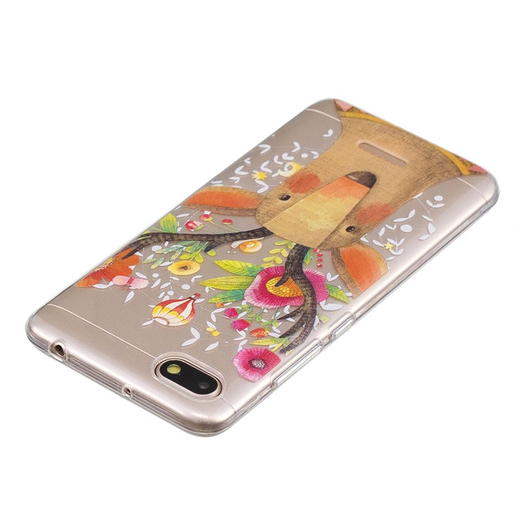 For Xiaomi Redmi 6A (Single 12MP Rear Camera) Patterned IMD TPU Mobile Casing - Flowered Elk-5