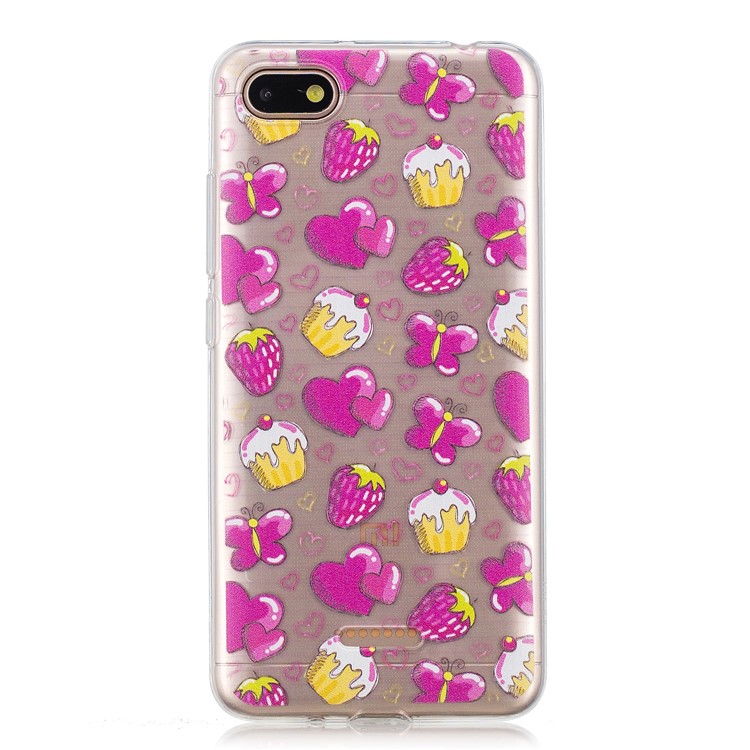 Muster Drucken IMD TPU Telefon Fall Zubehör Für Xiaomi Redmi 6a (einzelne 12MP Rückfahrkamera) - Kuchen Und Erdbeeren-2