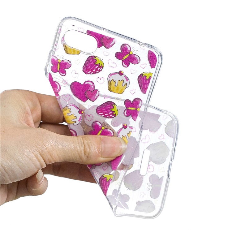 Muster Drucken IMD TPU Telefon Fall Zubehör Für Xiaomi Redmi 6a (einzelne 12MP Rückfahrkamera) - Kuchen Und Erdbeeren-3
