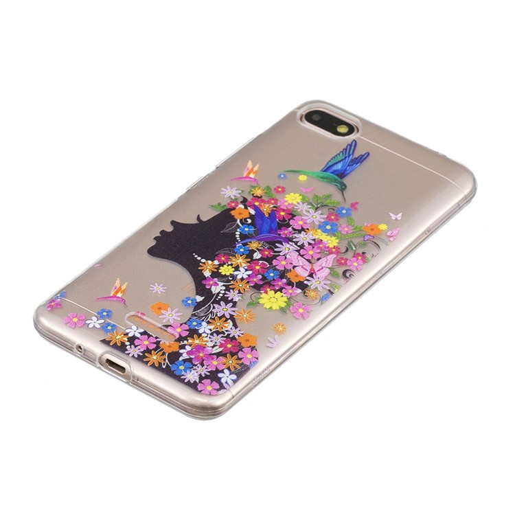 Pattern Printing IMD TPU Mobile Case for Xiaomi Redmi 6A (Single 12MP Rear Camera) - Flowered Girl-4